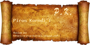 Piros Kornél névjegykártya